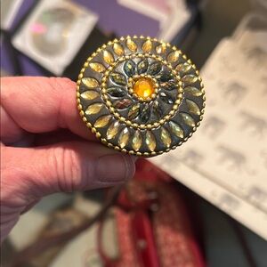 Vintage-Inspired Gold and Amber Scarf accessorie